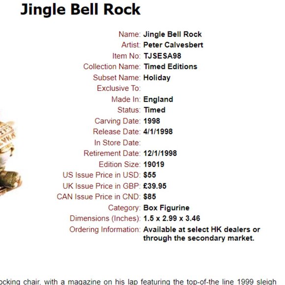 Harmony Kingdom "Jingle Bell Rock" Santa in Rocking Chair Figurine - Picture 16 of 16